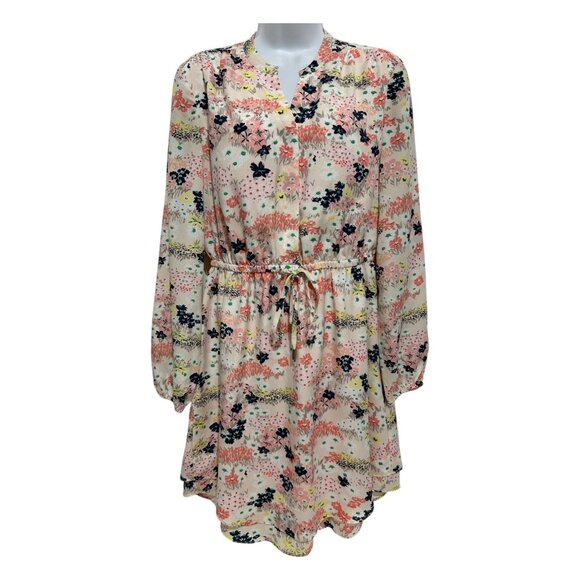 Maison Jules Floral Print Midi Dress - Pink and Black - Picture 1 of 13